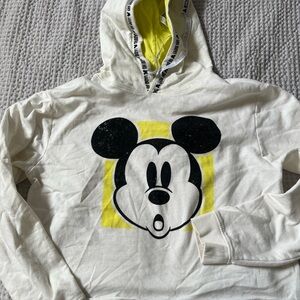 White Hoodie with Mickey Mouse Print